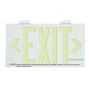 Exit Sign, Plastic, 13" W, 7-1-2" H, Exit (Double Arrows), Green  GRAN4107