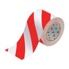 Floor Marking Tape, Polyester, No Legend, Red, White, 4 in W., 8 mil Thickness