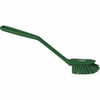 2 25-64 in W Dish Brush, Medium, 8 in L Handle, 3 1-8 in L Brush, Green, Plastic  42372