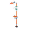 Shower with Eyewash, Floor Mount, Plastic Bowl, Galvanized Steel Pipe, Orange  G1902P