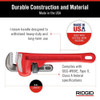 Ridgid 8" Heavy-Duty Straight Pipe Wrench, 1" Pipe Capacity, Red 31005