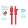 Monoprice Patch Cord,Cat 6,Booted,Red,10 ft. 3441
