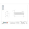 Grade 5, 1-4"-20 Hex Head Cap Screw, Black Oxide Steel, 1 in L, 100 PK  U01000.025.0100