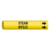 Brady Pipe Marker,Steam,Yellow,4 to 6 In 4129-D