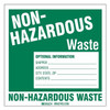 Brady Non Hazardous Waste Label,6 In. H,PK50 121159