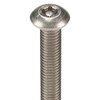 #10-32 x 1 in Torx Button Tamper Resistant Screw, Plain Finish, 18-8 Stainless Steel, 25 PK