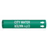 Brady Pipe Marker,City Water,Green,4 to 6 In 4028-D