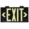 Exit Sign, Plastic, 15-3-8" W, 8-3-4" H, Exit (Double Arrows), Black  GRAN1390
