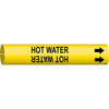 Brady Pipe Marker,Hot Water,Yel,3/4 to1-3/8 In 4079-A