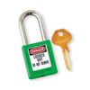 Zenex Thermoplastic Safety Padlock, 1-1/2 in Wide with 1-1/2 in Shackle, Green