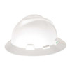 V-Gard Slotted Full Brim Hard Hat, Staz-On Suspension, Type I, Class E, White