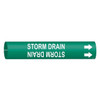 Brady Pipe Marker,Storm Drain,Green,4 to 6 In 4132-D
