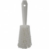 3 in W Scrub Brush, Soft, 5 57/64 in L Handle, 4 1/2 in L Brush, White, Plastic, 10 in L Overall