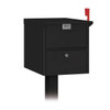 Mailbox, Black, Powder Coated, 1 Doors, Pedestal, Aluminum