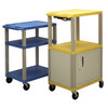 Utility Cart with Lipped Plastic Shelves, Thermoplastic Resin, 200 lb Load Capacity, 2 Shelves