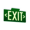 Exit Sign, Plastic, 15-3/8" W, 8-3/4" H, Exit (Double Arrows), Green