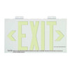 Exit Sign, Plastic, 15-3-8" W, 8-3-4" H, Exit (Double Arrows), Green  GRAN1388