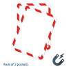 Tarifold Sign Holder, Red-White, Magnetic, PK2 P194943