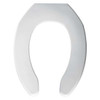 Toilet Seat Without Cover, Self-Sustaining Check Hinge, Elongated, White