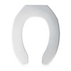 Toilet Seat Without Cover, Self-Sustaining Check Hinge, Elongated, White