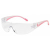 Eva, Safety Glasses, Anti-Scratch, Clear Lens, Clear, Pink Frame, Frameless  250-10-0900