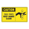 Safety Label, 3 1/2 in Height, 5 in Width, Vinyl, Horizontal Rectangle, English