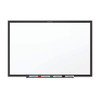 Dry Erase Board, Melamine, 36 in, 48 in, Aluminum Frame, White, Gloss