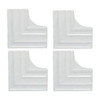Mirredge Corner Plates, 3 in L, 3 in W, 1/4 in H, Dove White 88514