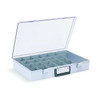 Compartment Box with 21 compartments, Plastic, 3 in H x 18 1/2 in W
