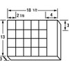 Compartment Box with 21 compartments, Plastic, 3 in H x 18 1-2 in W  6745BF
