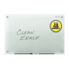 Dry Erase Board, Glass, 48 in, 96 in, No Frame Frame, Frosted White, Gloss