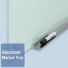 Dry Erase Board, Glass, 48 in, 96 in, No Frame Frame, Frosted White, Gloss  G9648F-A