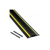 Cable Protector, 9/16 in H, 6 ft L, 3-1/4 in W, 1 Channel, PVC, Black, Yellow