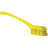 Vikan 2 3/4 in W Scrub Brush, Stiff, 11 51/64 in L Handle, 4 1/2 in L Brush, Yellow, Plastic 41866