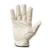 Leather Drivers Gloves, Shirred Wrist, Keystone Thumb, Gunn Cut, White, M 1 PR  PWG-138420M