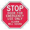 Emergency Exit Sign,12" x 12",Aluminum, 12 in W, 12 in H, Aluminum, Red