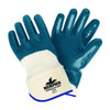 Chemical Resistant Gloves, Nitrile, 11 in L, 18.0 mil, Blue/White, M, 12 PK