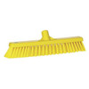 16 in Sweep Face Broom Head, Soft/Stiff Combination, Synthetic, Yellow