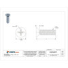#6-32 x 1-2 in Phillips Flat Machine Screw, Zinc Plated Steel, 100 PK  U24670.013.0050