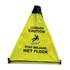 Safety Cone, 18 in Height, 18 1/2 in Width, Cloth, Triangle, English, Spanish