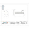316, 1-4"-20 Hex Head Cap Screw, Plain Stainless Steel, 1 in L, 100 PK  U55000.025.0100