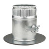 Collar W/Damper, 4 in Duct Dia, Galvanized Steel, 26 GA, 6 in W x