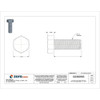 18-8, 3-8"-16 Hex Head Cap Screw, Plain Stainless Steel, 1 in L, 50 PK  U51000.037.0100