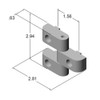 Faztek Hinge,GlassFilledNylon,Blk,3-4x2-13-16in 15HI8704