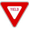 Yield Traffic Sign, 36 in H, 36 in W, Aluminum, Triangle, English, R1-2-36HA