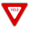 Yield Traffic Sign, 30 in H, 30 in W, Aluminum, Triangle, English, R1-2-30HA