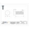 316, 3-8"-16 Hex Head Cap Screw, NL-19 Stainless Steel, 1 in L, 25 PK  FB3HEXB38161P25