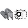 Trim Seal, EPDM, 25 ft Length, 3-8 in Overall Width, Style: Trim with a Top Bulb  5M062B3X1/64A-25