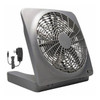 10" Blade Dia Compact Fan, 2 Speeds, Gray, Plug-in with the AC adapter