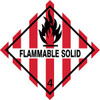 4" x 4" Self-Sticking DOT Label, Flammable Solid, Pk100